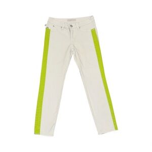 Rock & Republic Carnivale Jeans White/Lime Green Stripes